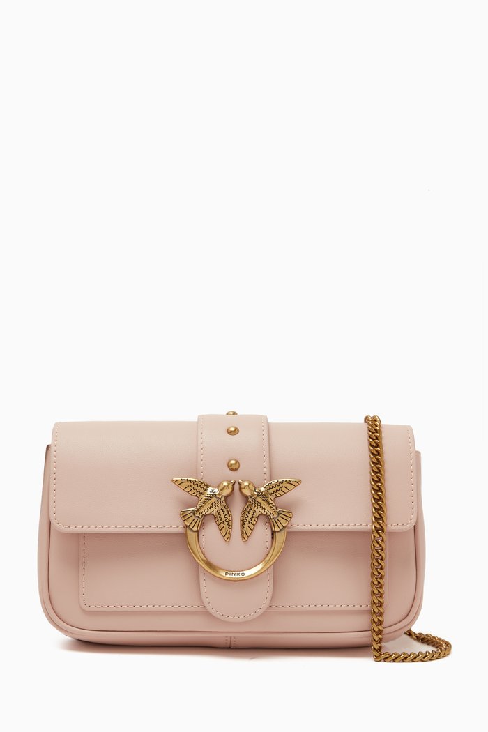 

Love Icon Pocket Bag in Leather, Pink