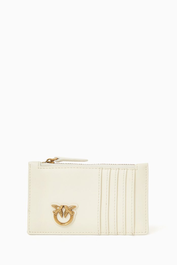 

Airone Card Holder in Leather, White