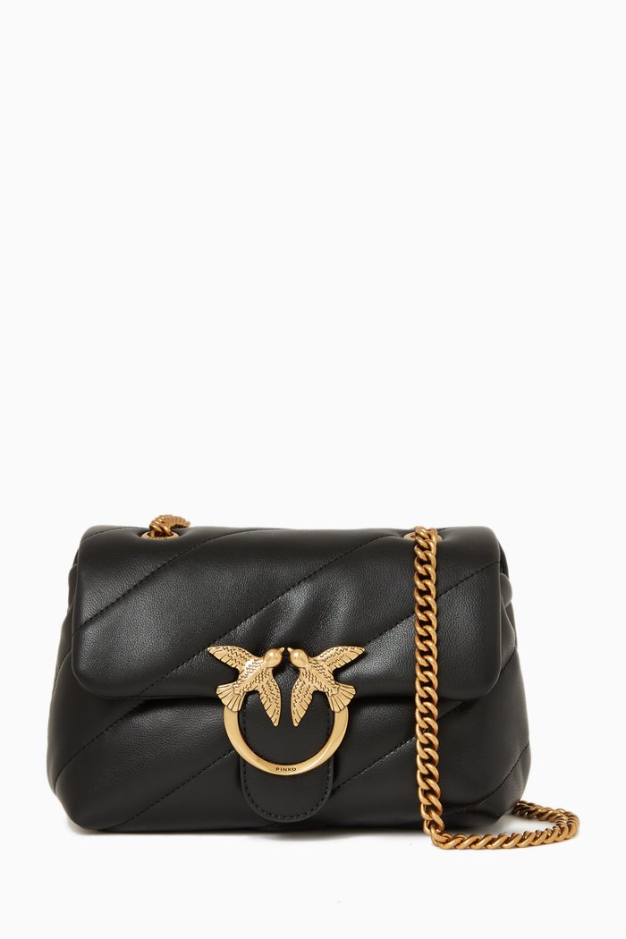 

Mini Love Puff Bag in Maxi Quilted Nappa, Black