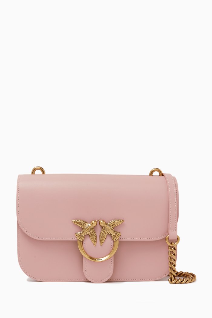 

Classic Love Bell Bag in Leather, Pink