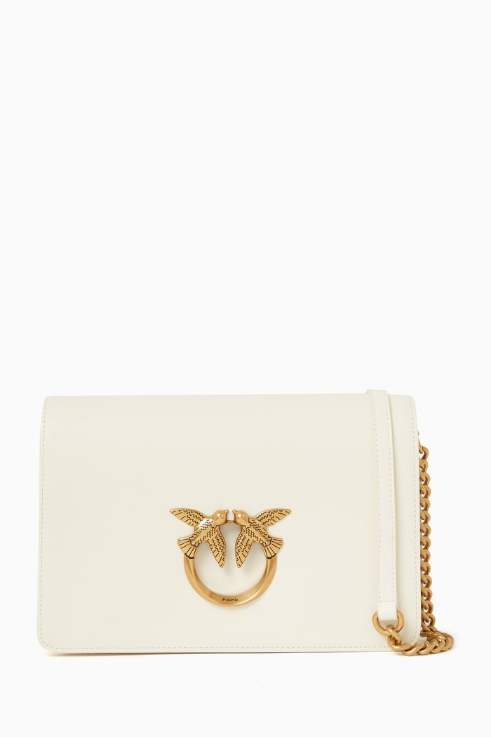 

Classic Love Click Bag in Leather, White