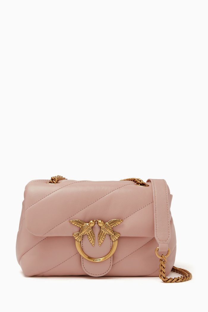 

Mini Love Puff Bag in Maxi Quilted Nappa, Pink