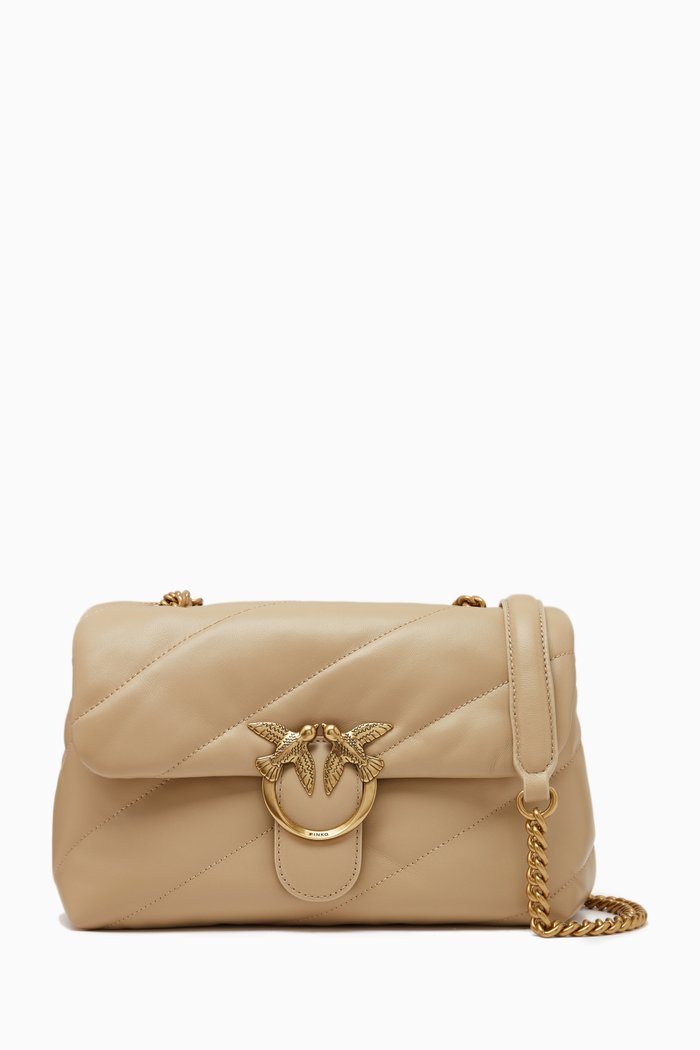 

Classic Love Puff Bag in Maxi Quilt Nappa, Neutral
