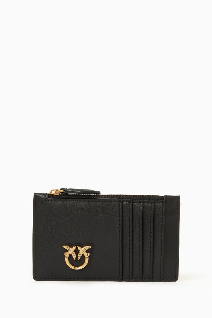 

Airone Card Holder in Leather, Black