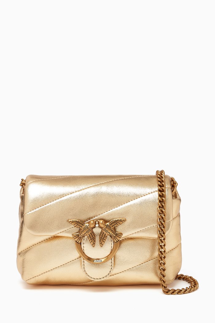 

Baby Love Puff Bag in Metallic Maxi Quilted Nappa, Gold