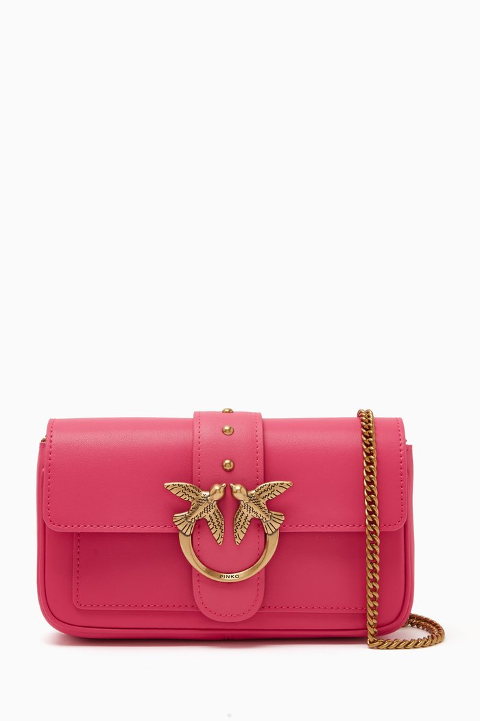 

Love Icon Pocket Bag in Leather, Pink