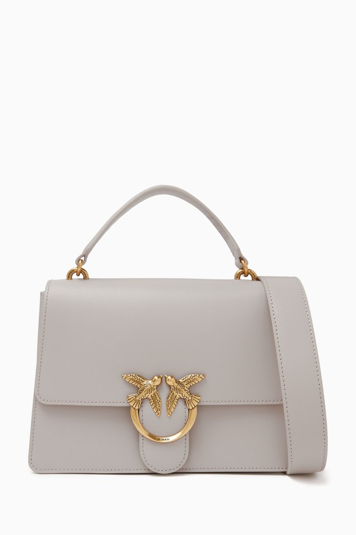 

Classic Love Top Handle Bag in Leather, Purple