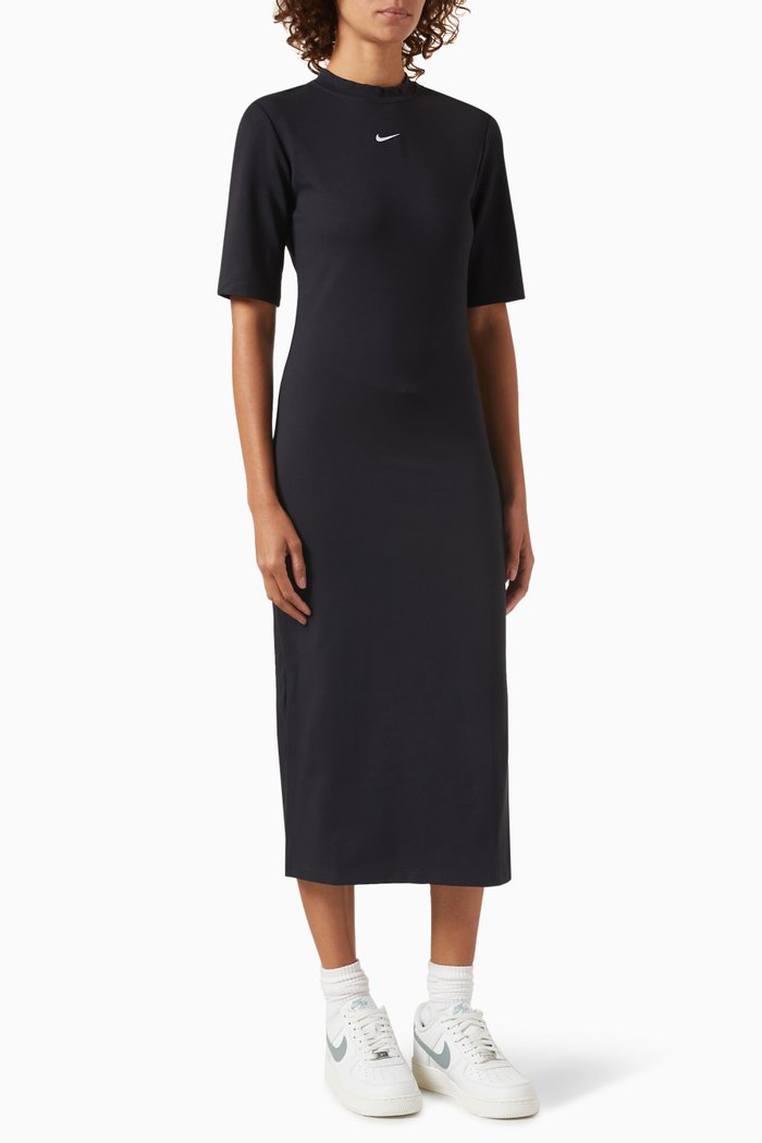

Sportswear Essential Midi Dress in Jersey, Black