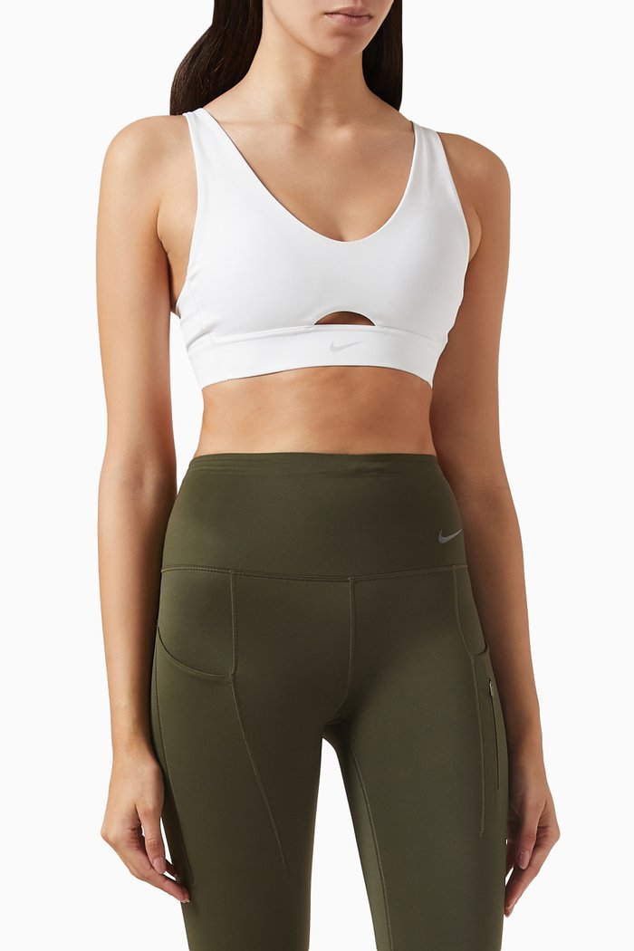 

Indy Dri-FIT Cut-out Padded Sports Bra in Jersey, White