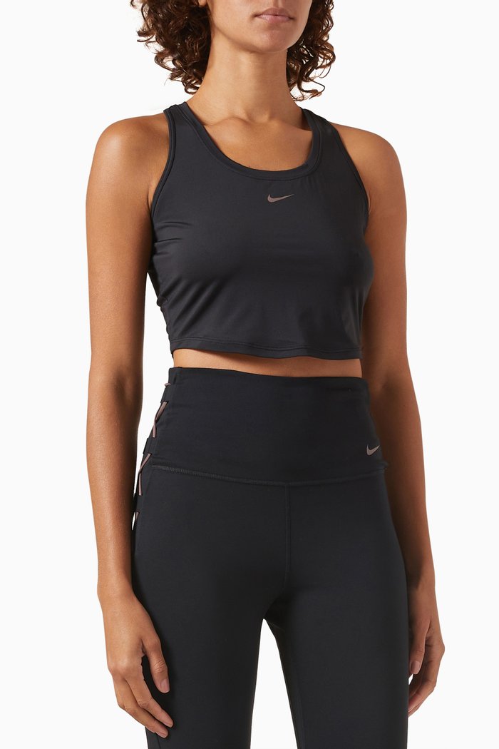 

Nike One DRI-Fit Cropped Tank Top in Jersey, Black