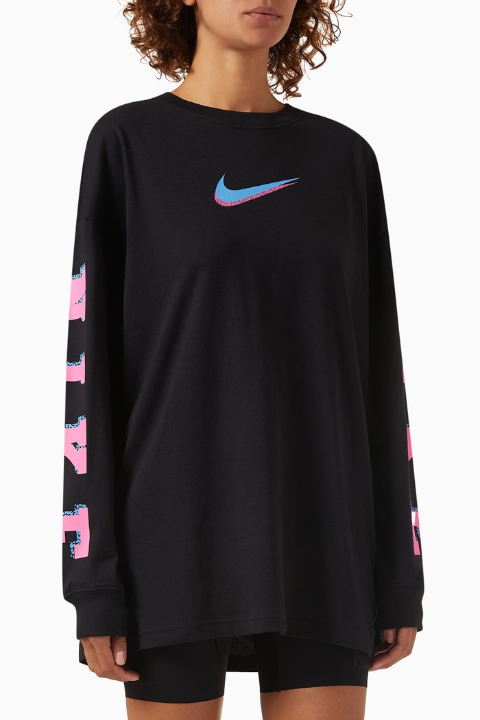 

Sportswear Oversized T-shirt in Cotton, Black