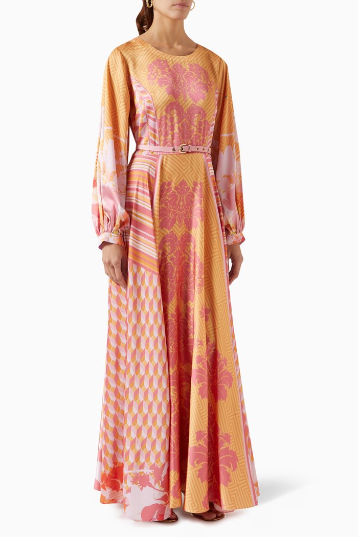 

Decora Maxi Dress in Satin, Pink