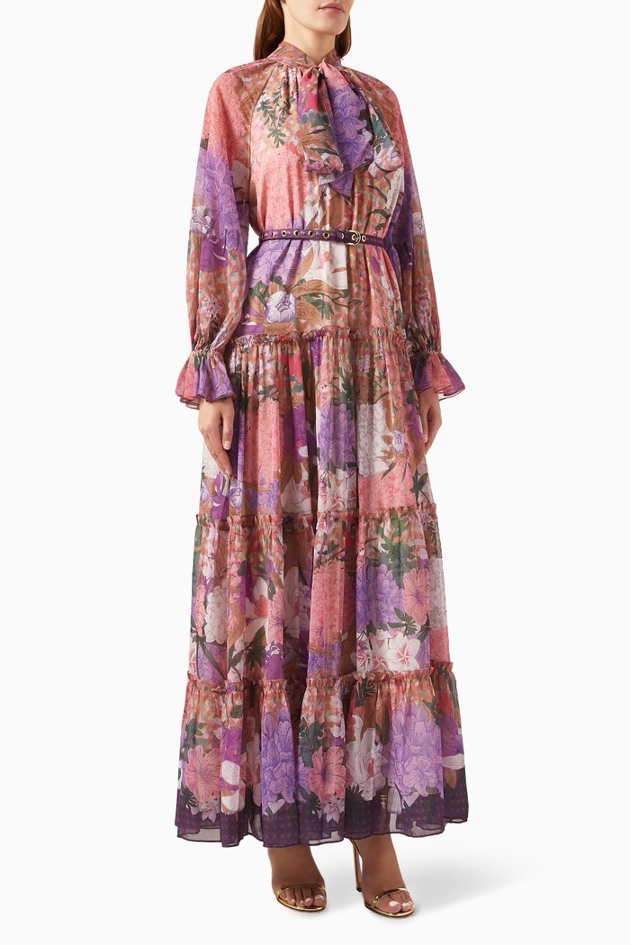 

Florist Maxi Dress in Chiffon, Pink