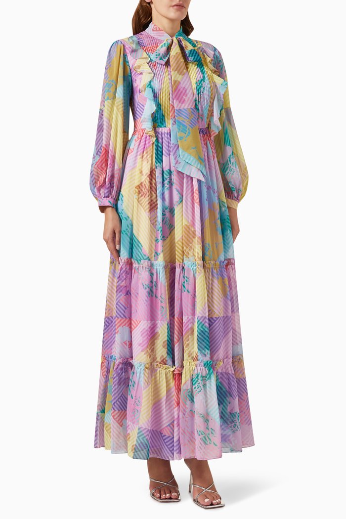 Vineyard Maxi Dress in Chiffon, Pink
