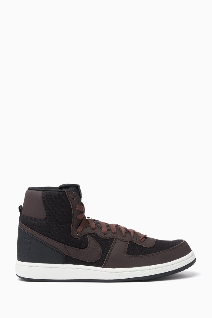 

Terminator High-top Sneakers in Mesh & Leather, Black