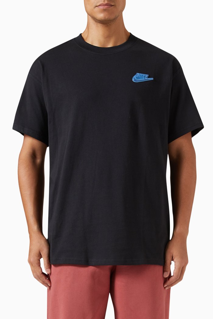 Graphic Logo Print T-shirt in Cotton, Black