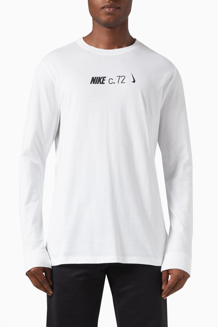 

Long Sleeve T-shirt in Cotton Jersey, White