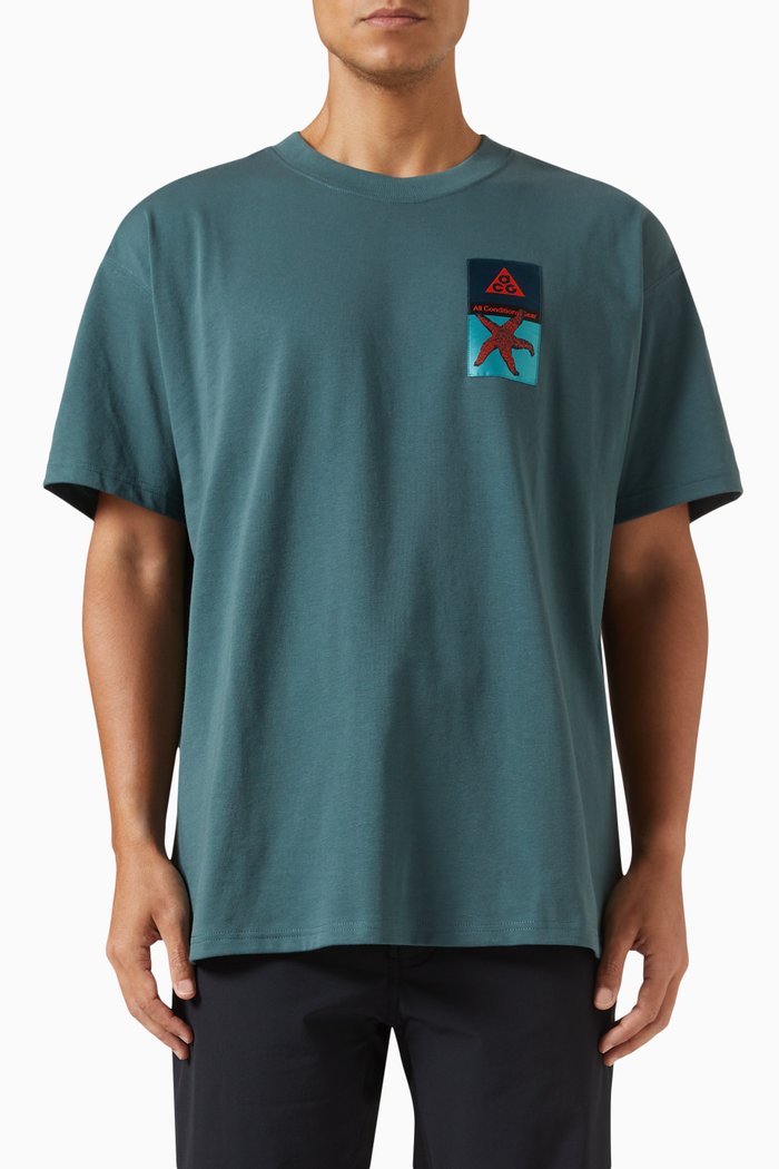 

ACG Logo Patch T-shirt in Poly-cotton Blend, Green