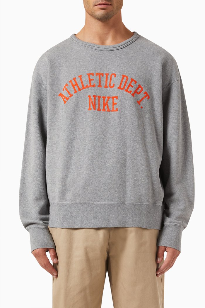 

Sportswear Trend Logo Sweatshirt in Cotton Fleece, Grey
