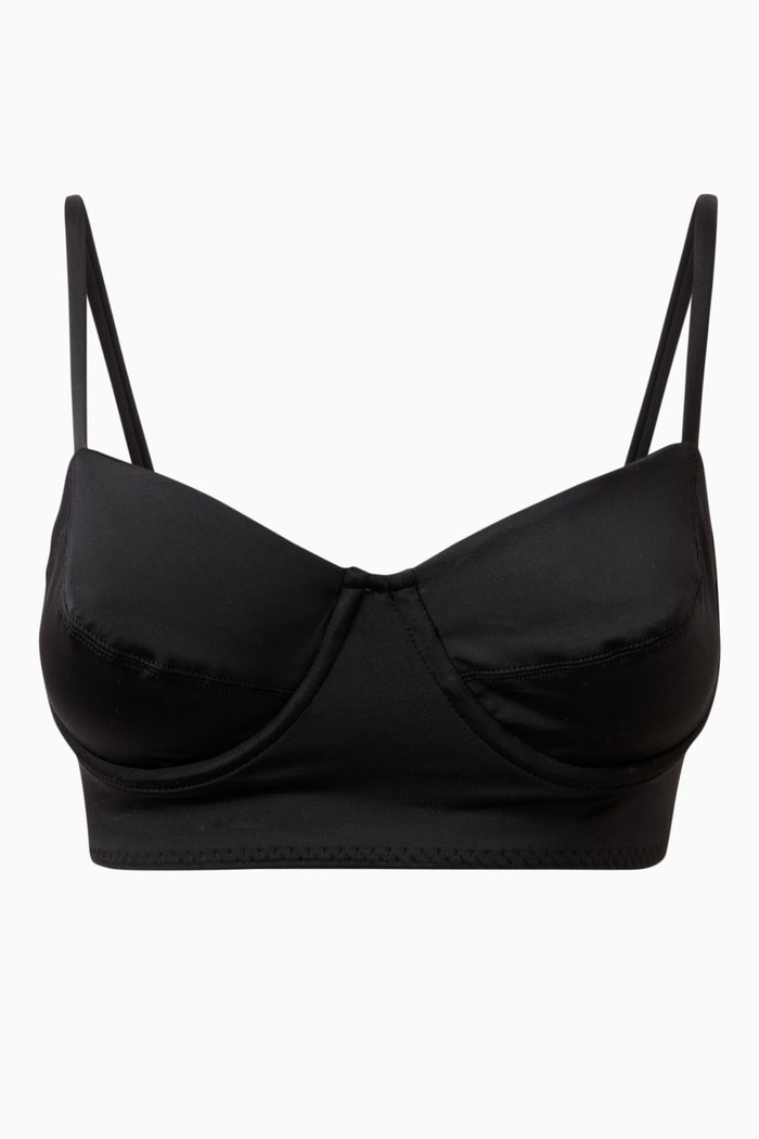 

Underwire Bra Bikini Top in 4-way stretch Nylon Lycra, Black
