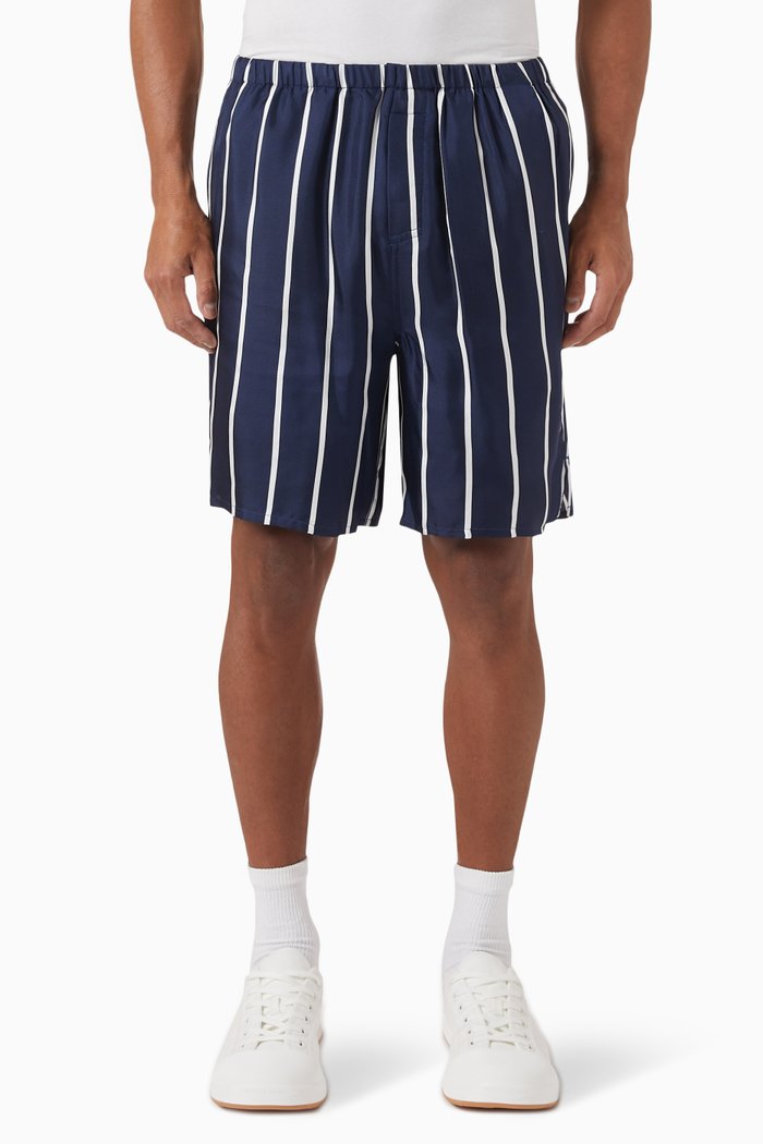 

Striped Shorts in Silk, Blue