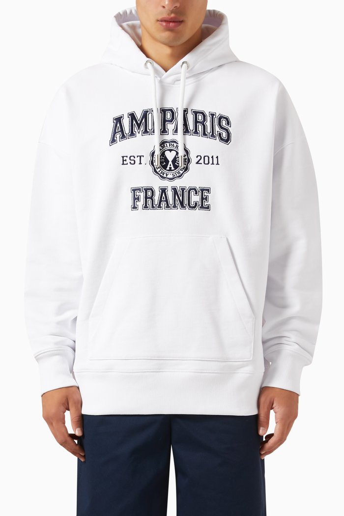 

Ami Paris Hoodie in Cotton, White