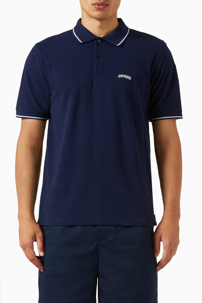 

Ami De Coeur Polo Shirt in Cotton Piqué, Blue