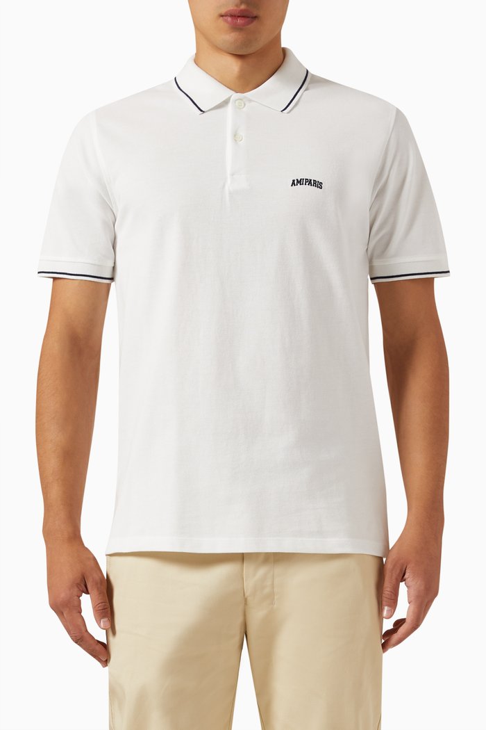 

Ami De Coeur Polo Shirt in Cotton Piqué, White
