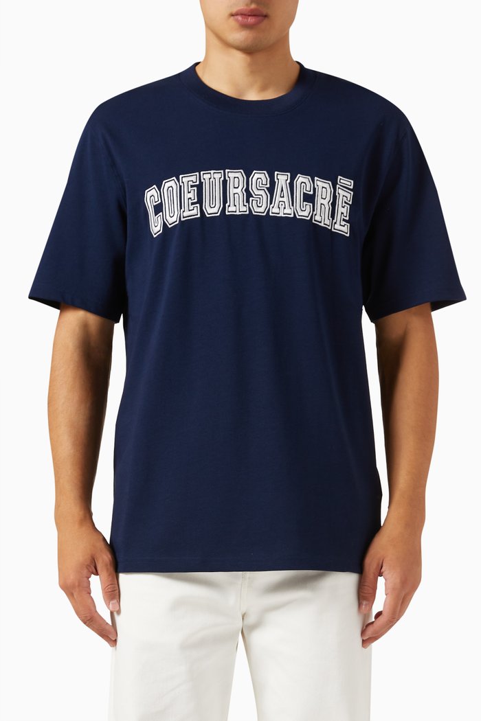 

Coeur Sacre T-shirt in Cotton, Blue