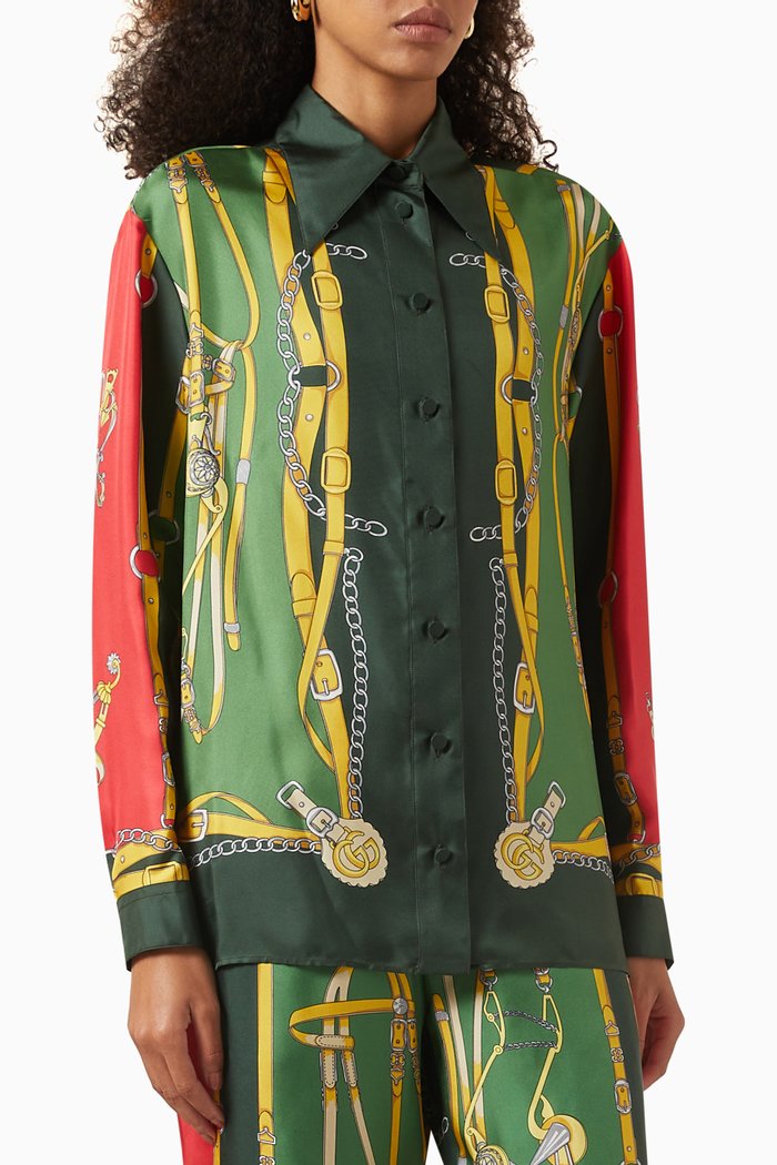 

Harness & Double G Shirt in Silk, Multicolour