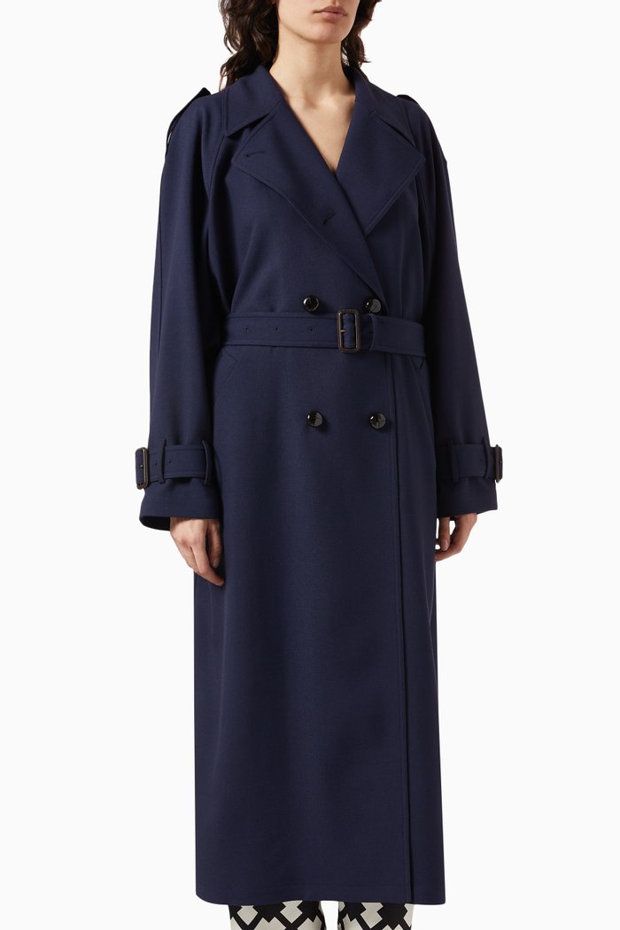 

Trench Coat in Wool, Blue