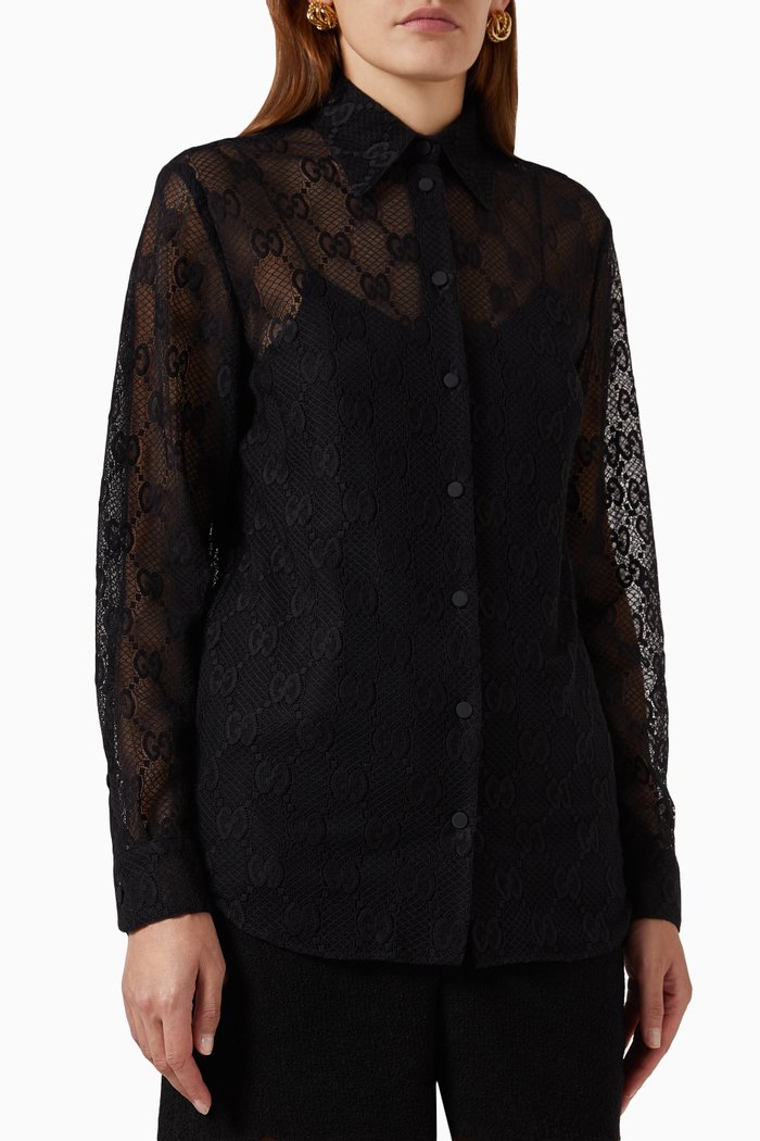 

GG Shirt in Lace, Black