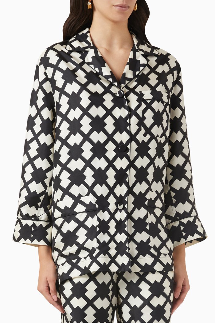 

Rhombus Tile Print Shirt in Twill, Multicolour