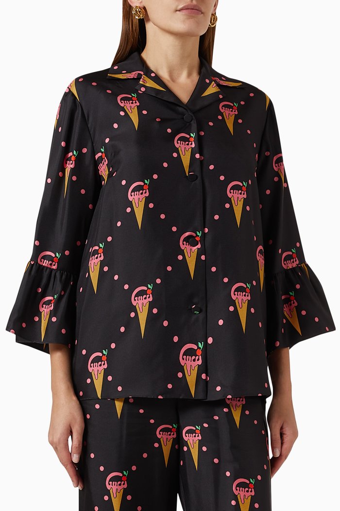 

Ice Cream Shirt in Silk Twill, Multicolour