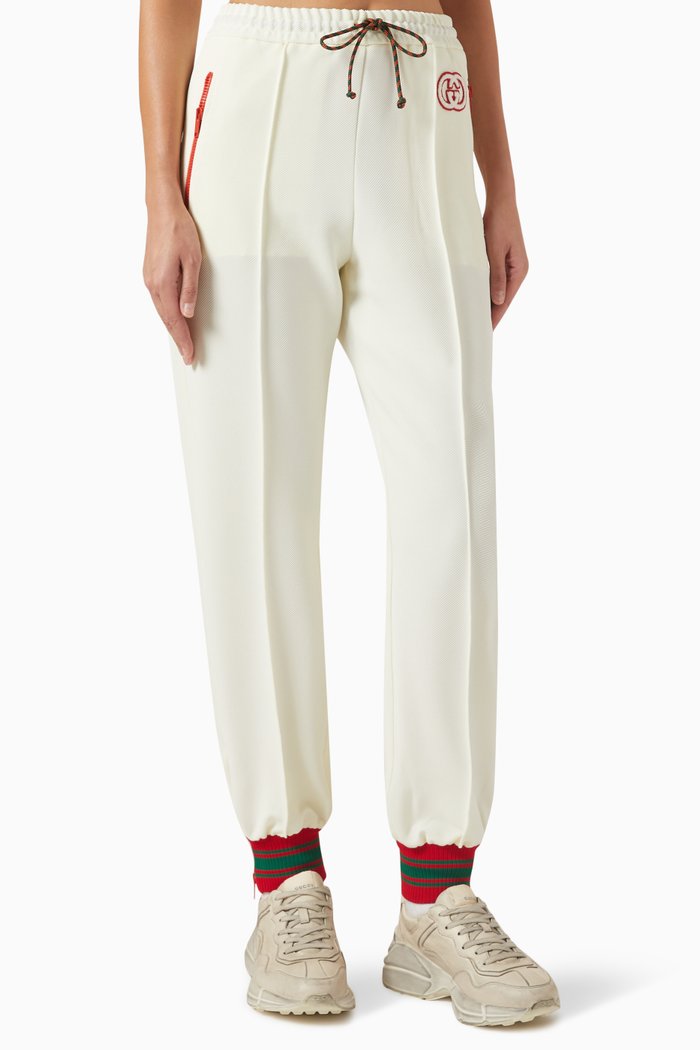 

GG Logo Patch Track Pants in Jersey, Neutral