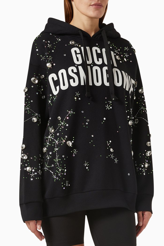 

Cosmogonie Hoodie in Felted Cotton Jersey, Black