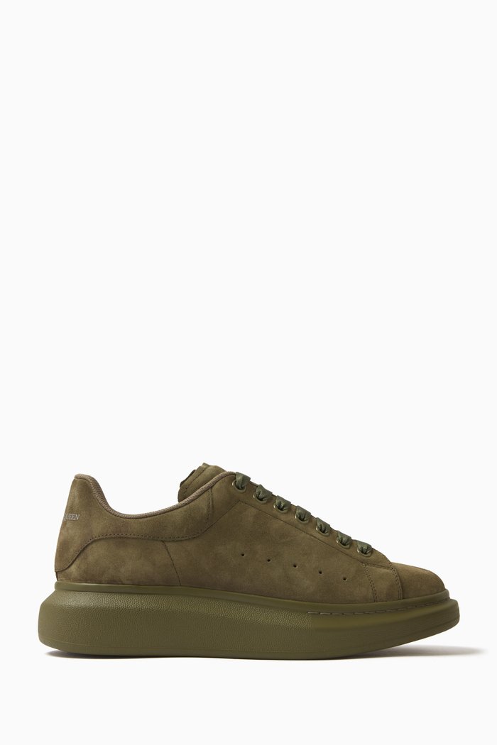 Oversized Sneakers in Suede, Green