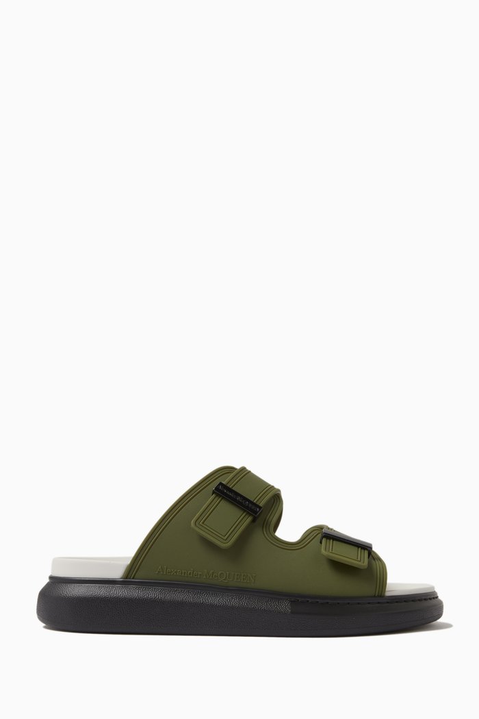 

Logo Buckle Slides, Green
