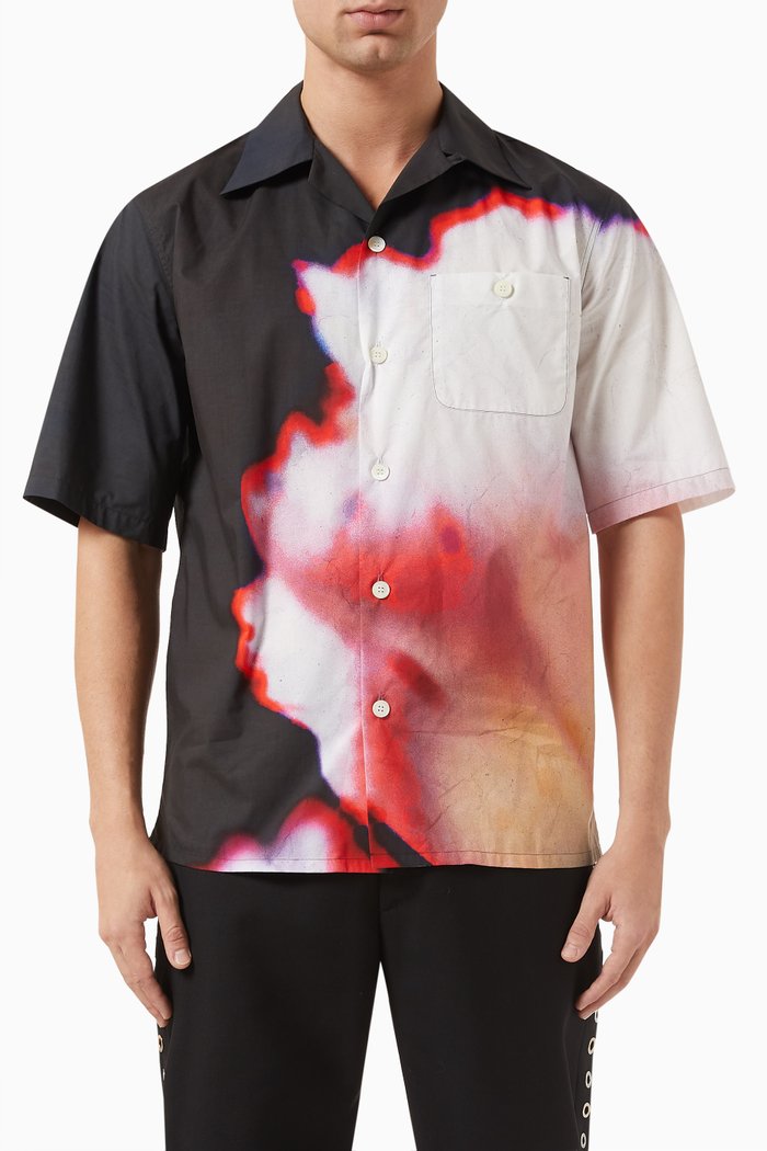 

Solarised Flower Hawaiian Shirt in Cotton, Multicolour