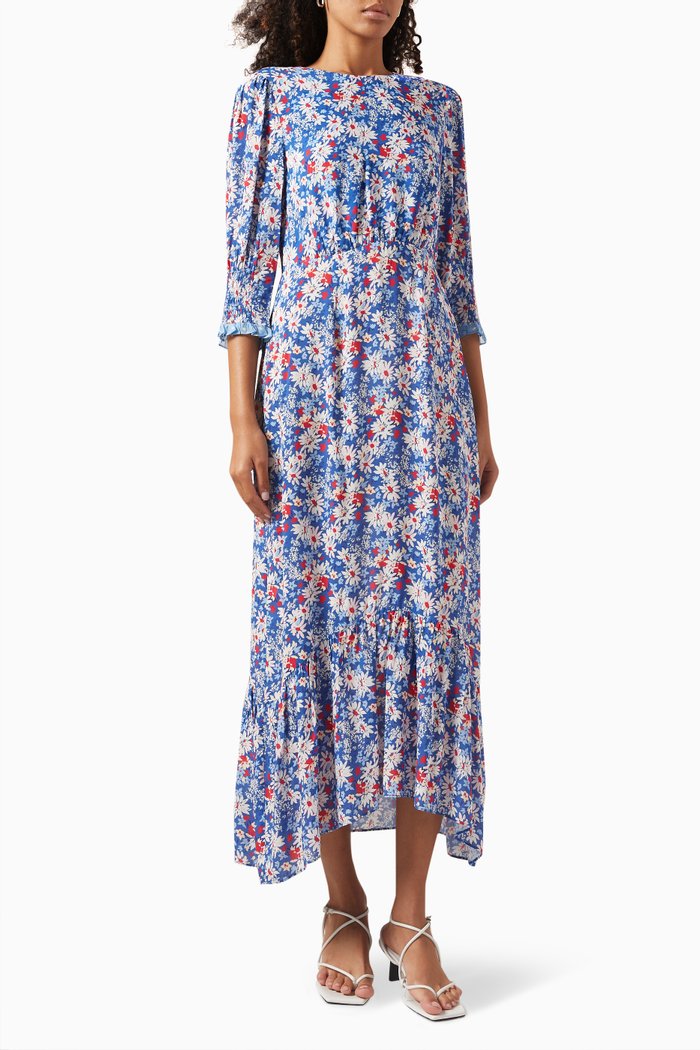 

Saffron Dress in Sustainable Viscose Georgette, Blue