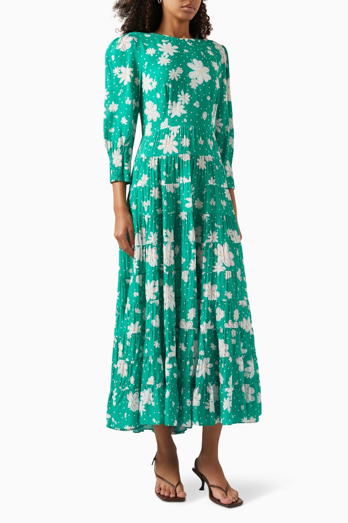 

Kristen Midi Dress in Viscose, Green