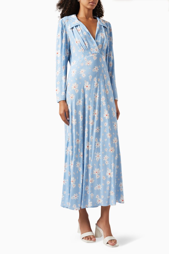 

Cosmos Maxi Dress in Viscose, Blue