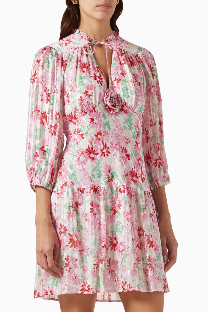 

Devi Mini Dress in Crinkle, Pink