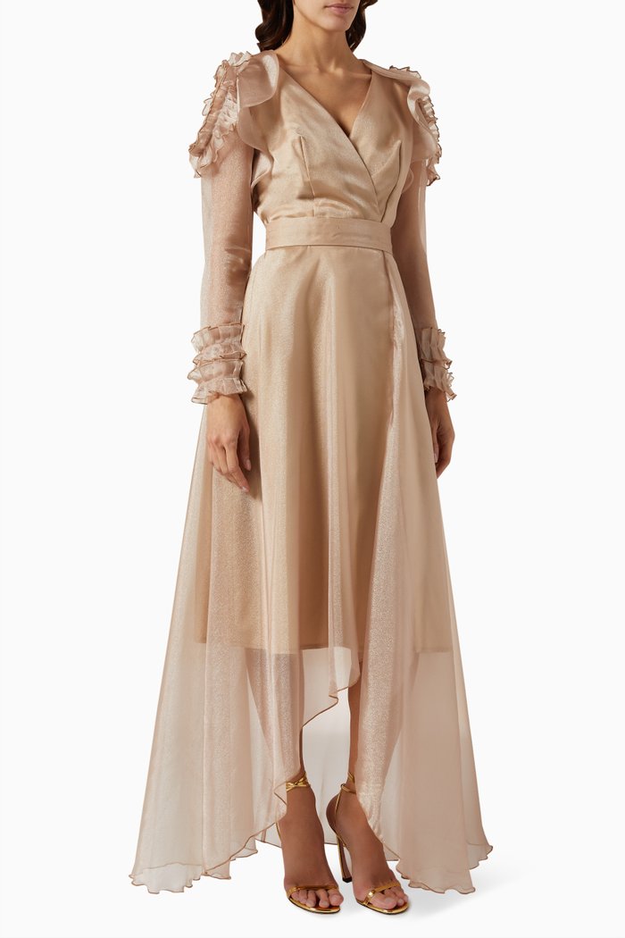 

Cold-shoulder Midi Dress, Gold