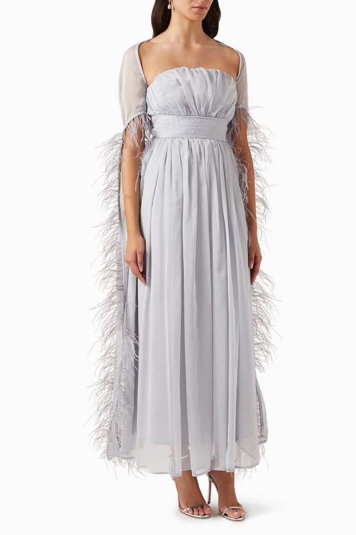 

Ruched Maxi Dress, Grey