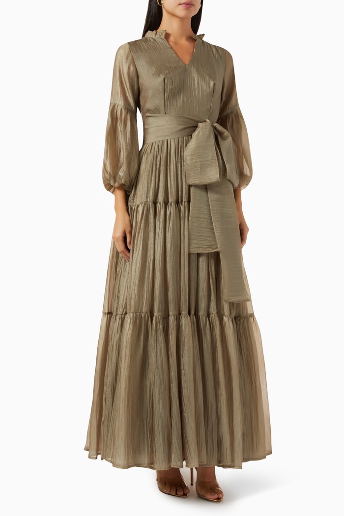 Tiered Maxi Dress, Green