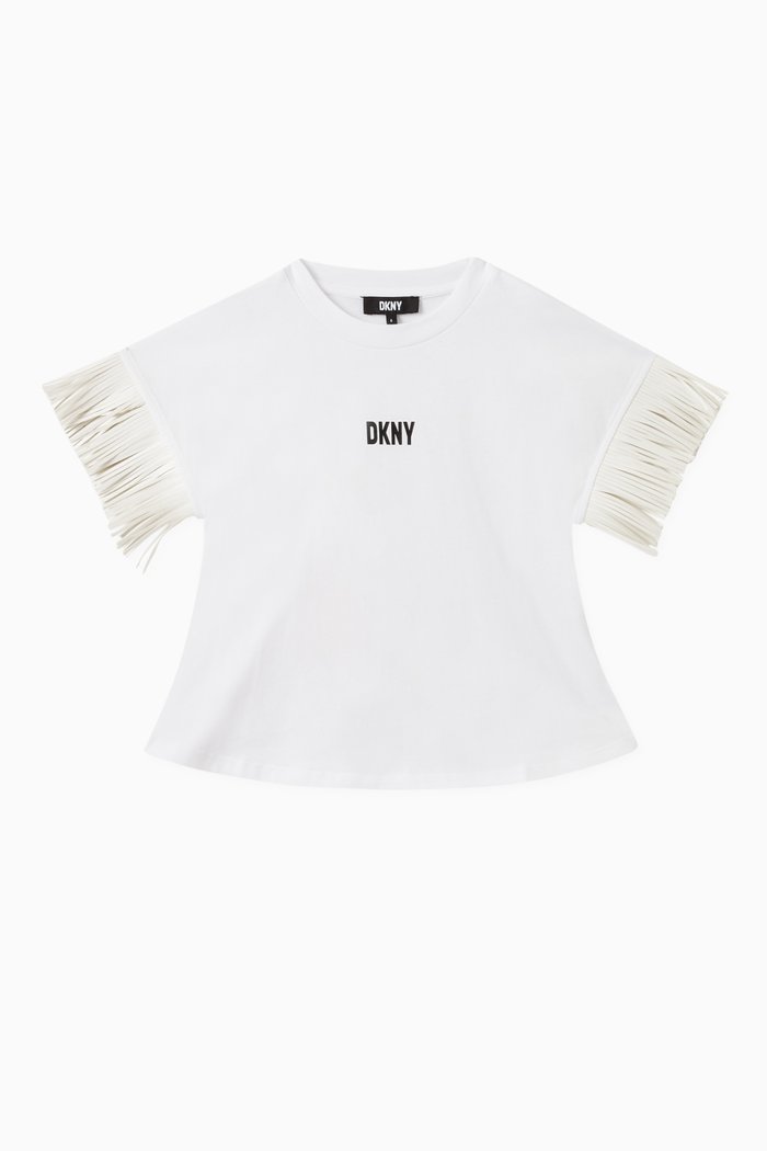 

Logo-print Fringed T-shirt in Cotton-jersey, White