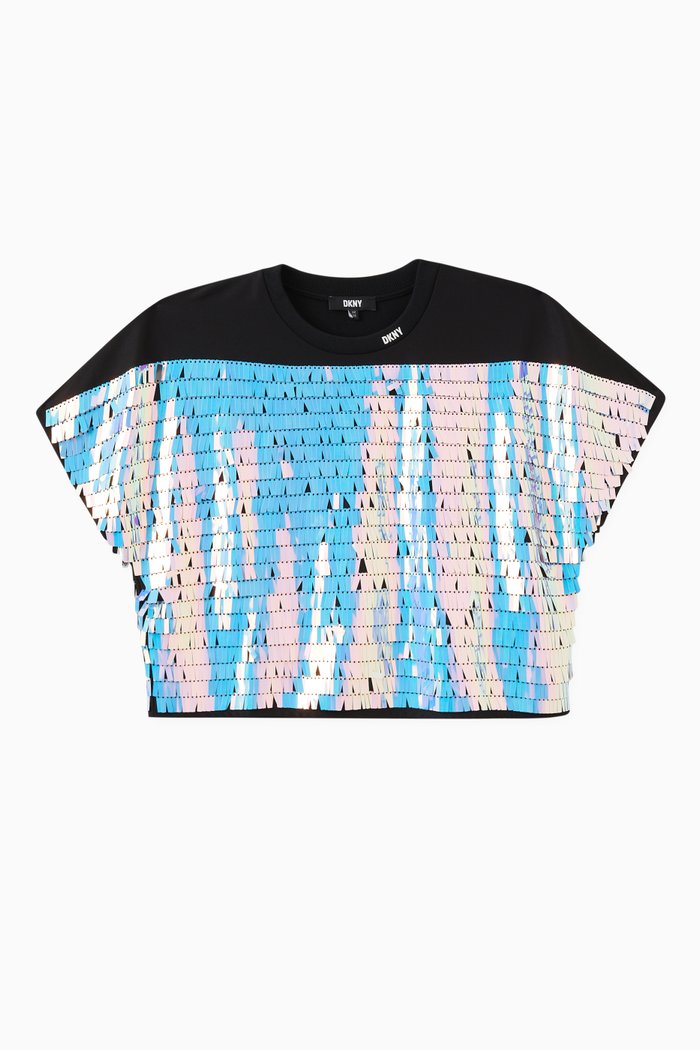 

Sequin-embellished Logo-print Top, White