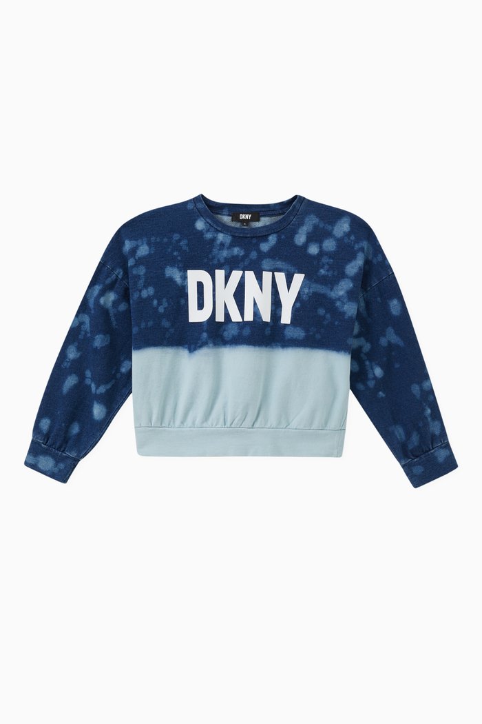 

Logo-print Dip-dye Sweatshirt in Stretch-cotton, Blue