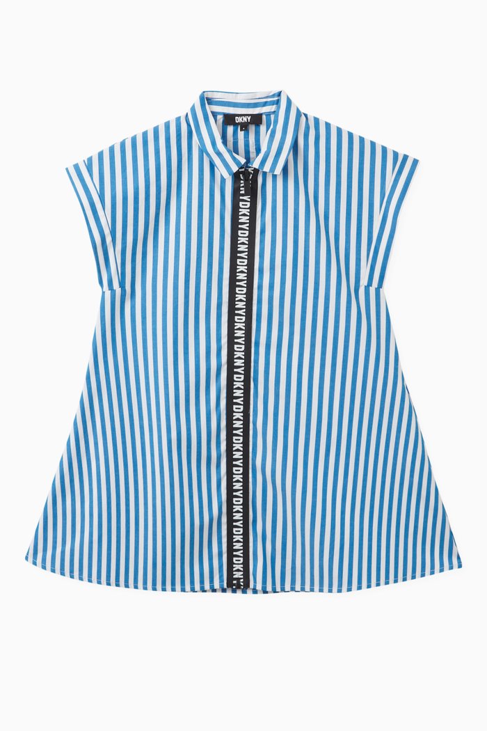

Striped Logo-tape Dress in Cotton, White